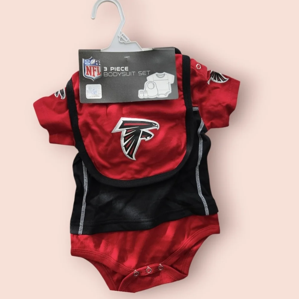 NFL Kids Red and Black Bodysuit Set